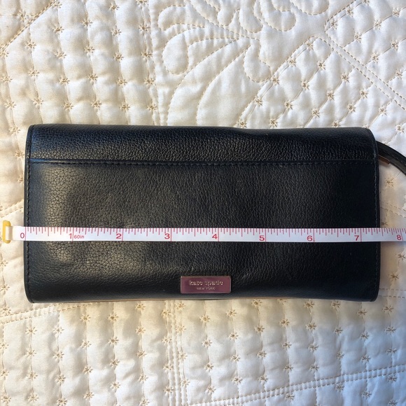 Kate Spade ♠️ Black Leather Wallet Wristlet - Picture 5 of 8